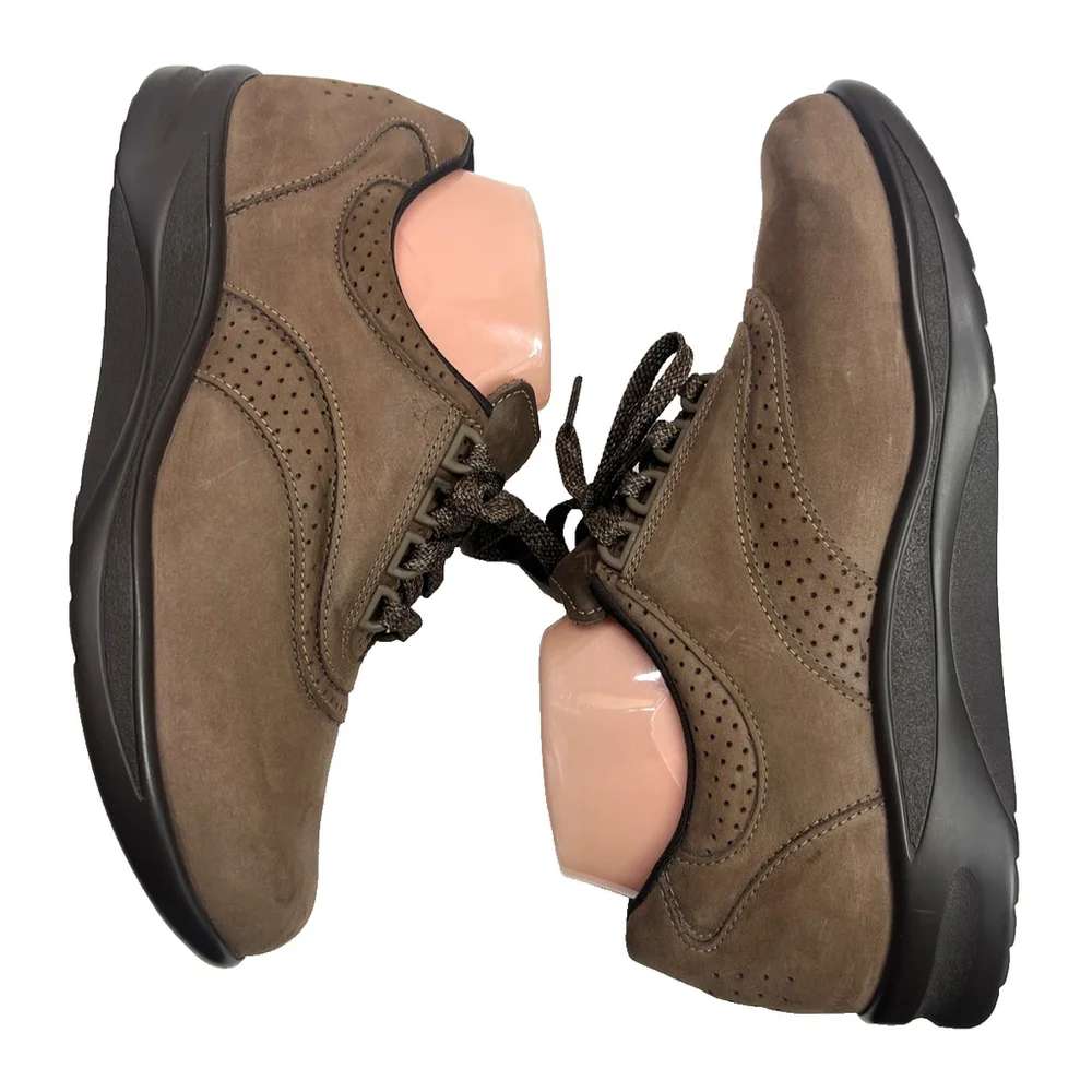 SAS Walk Easy Shoes Size 8 M Brown Nubuck Leather Comfort‎ Made USA New W/O Box